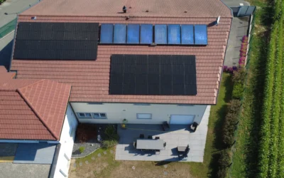 Installation d’un système photovoltaïque de 14 kWc sur un bâtiment tertiaire situé à Saint-Jean-de-Gonville (01).